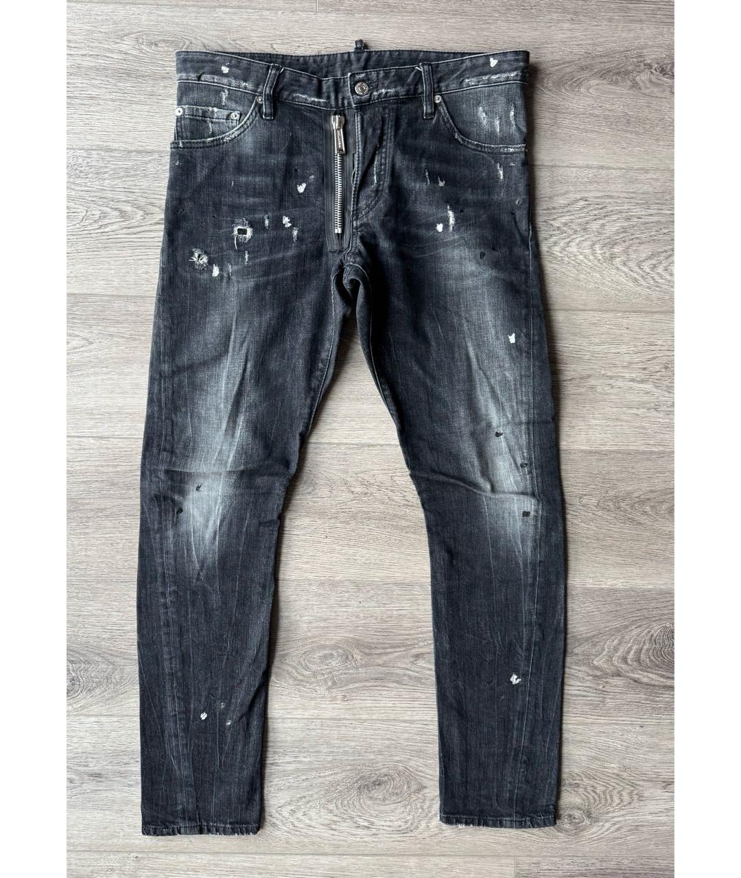 DSQUARED2 Черные хлопко-эластановые джинсы скинни, фото 9