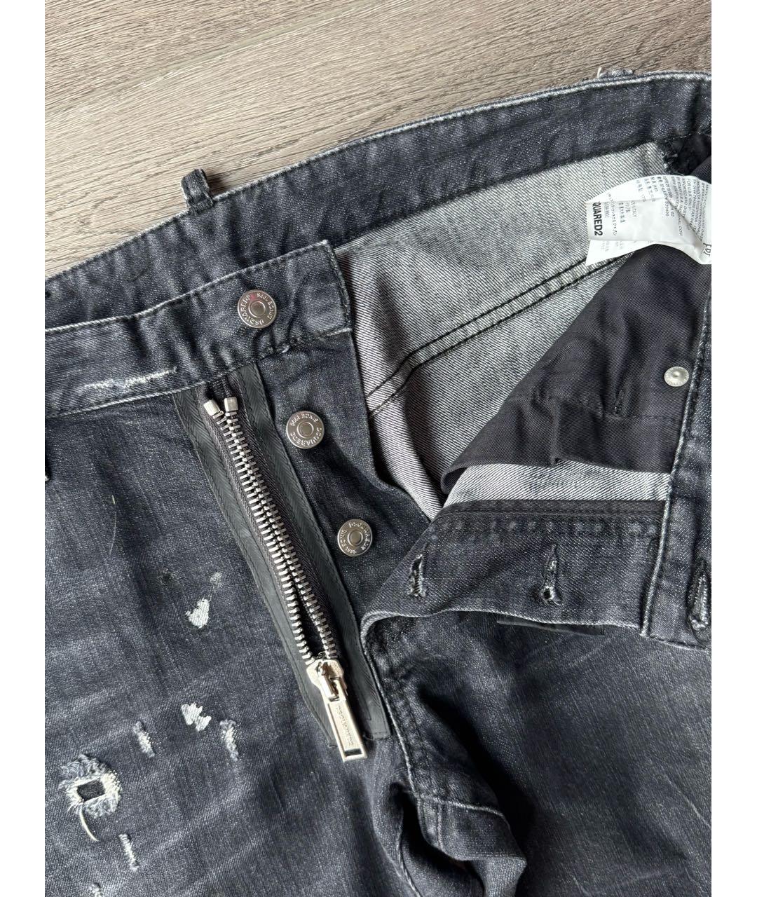 DSQUARED2 Черные хлопко-эластановые джинсы скинни, фото 6