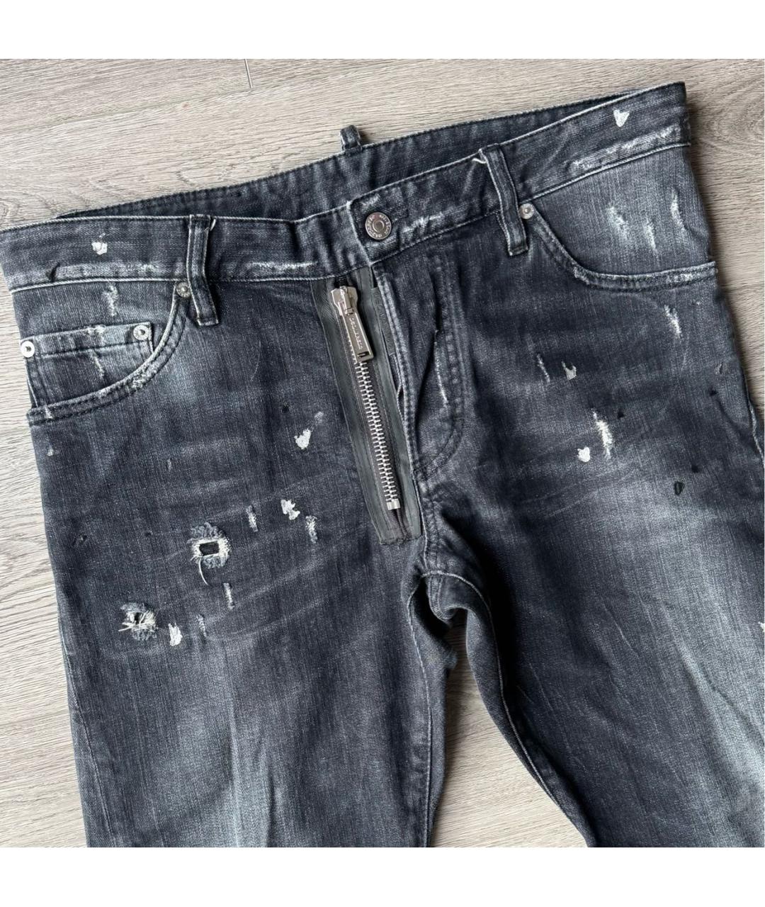 DSQUARED2 Черные хлопко-эластановые джинсы скинни, фото 2