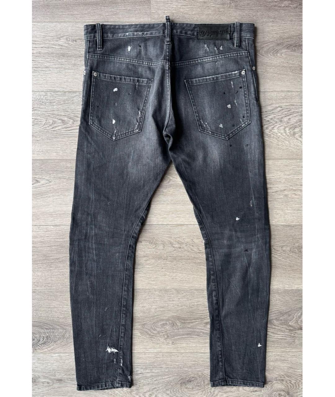 DSQUARED2 Черные хлопко-эластановые джинсы скинни, фото 8