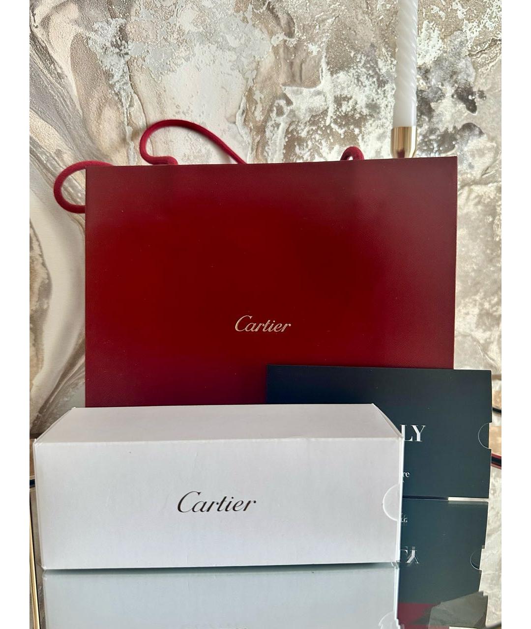 CARTIER Коричневые металлические солнцезащитные очки, фото 4
