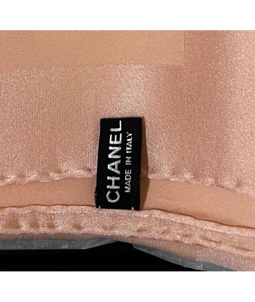 CHANEL Розовый шелковый платок, фото 3