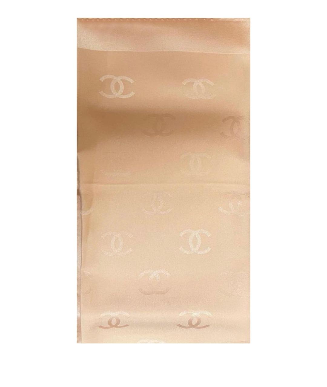 CHANEL Розовый шелковый платок, фото 1