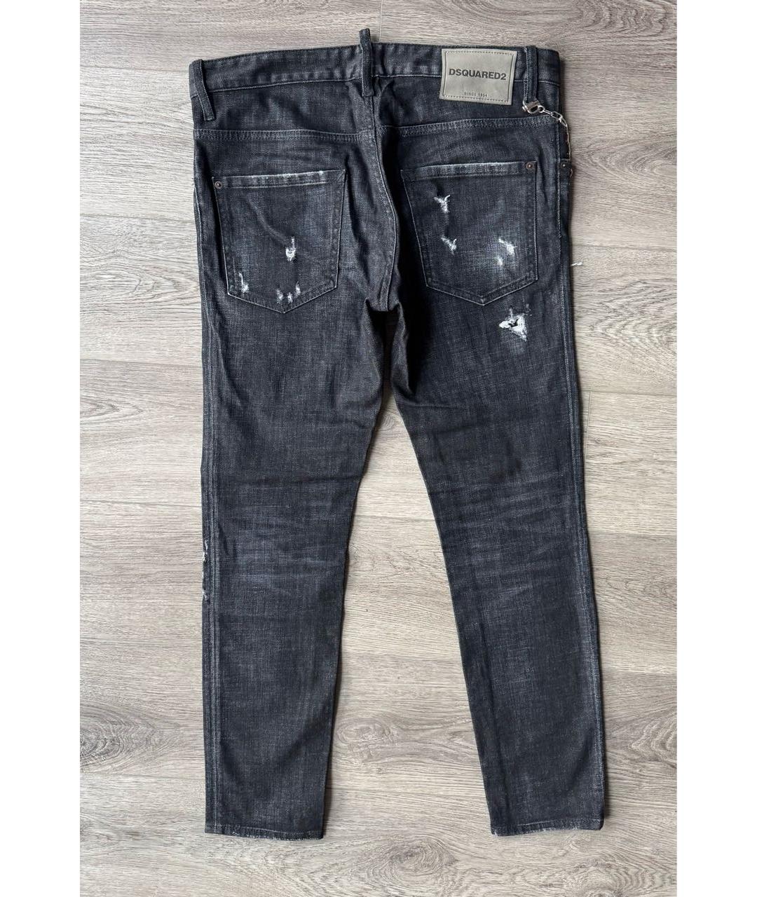 DSQUARED2 Черные хлопко-эластановые джинсы скинни, фото 7