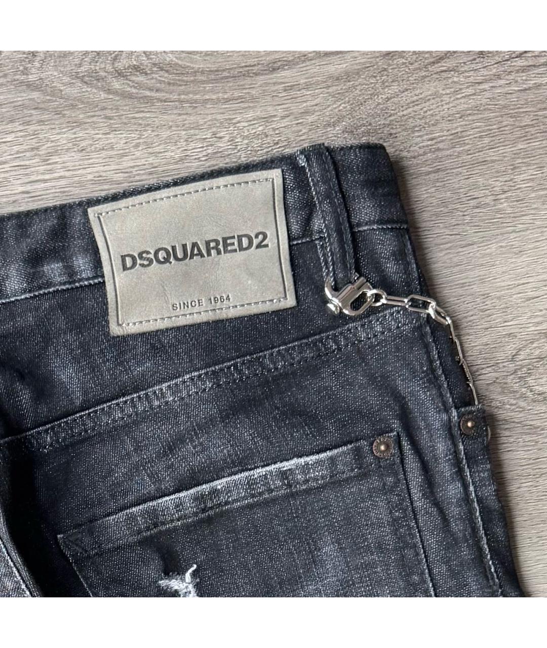DSQUARED2 Черные хлопко-эластановые джинсы скинни, фото 8