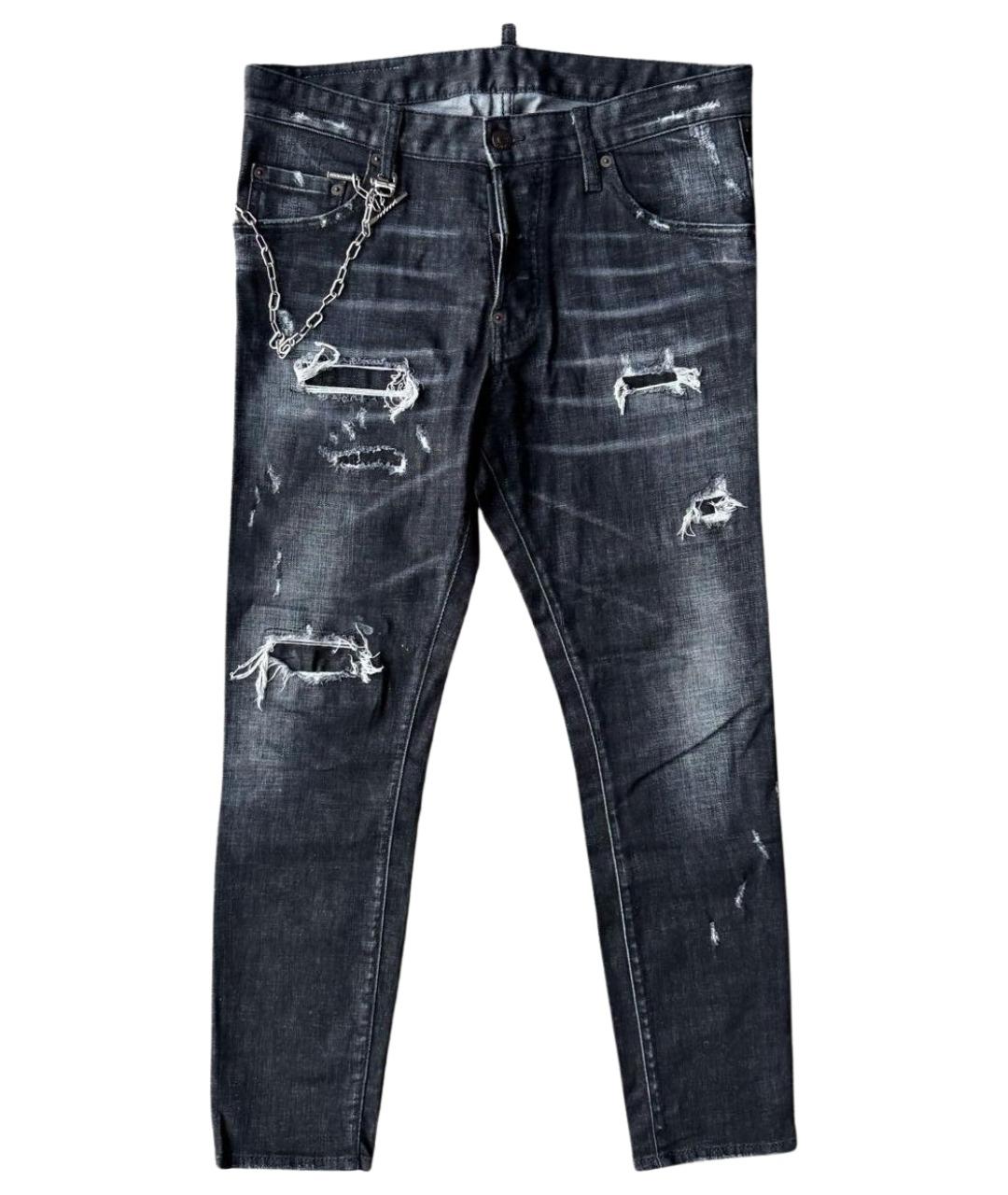 DSQUARED2 Черные хлопко-эластановые джинсы скинни, фото 1