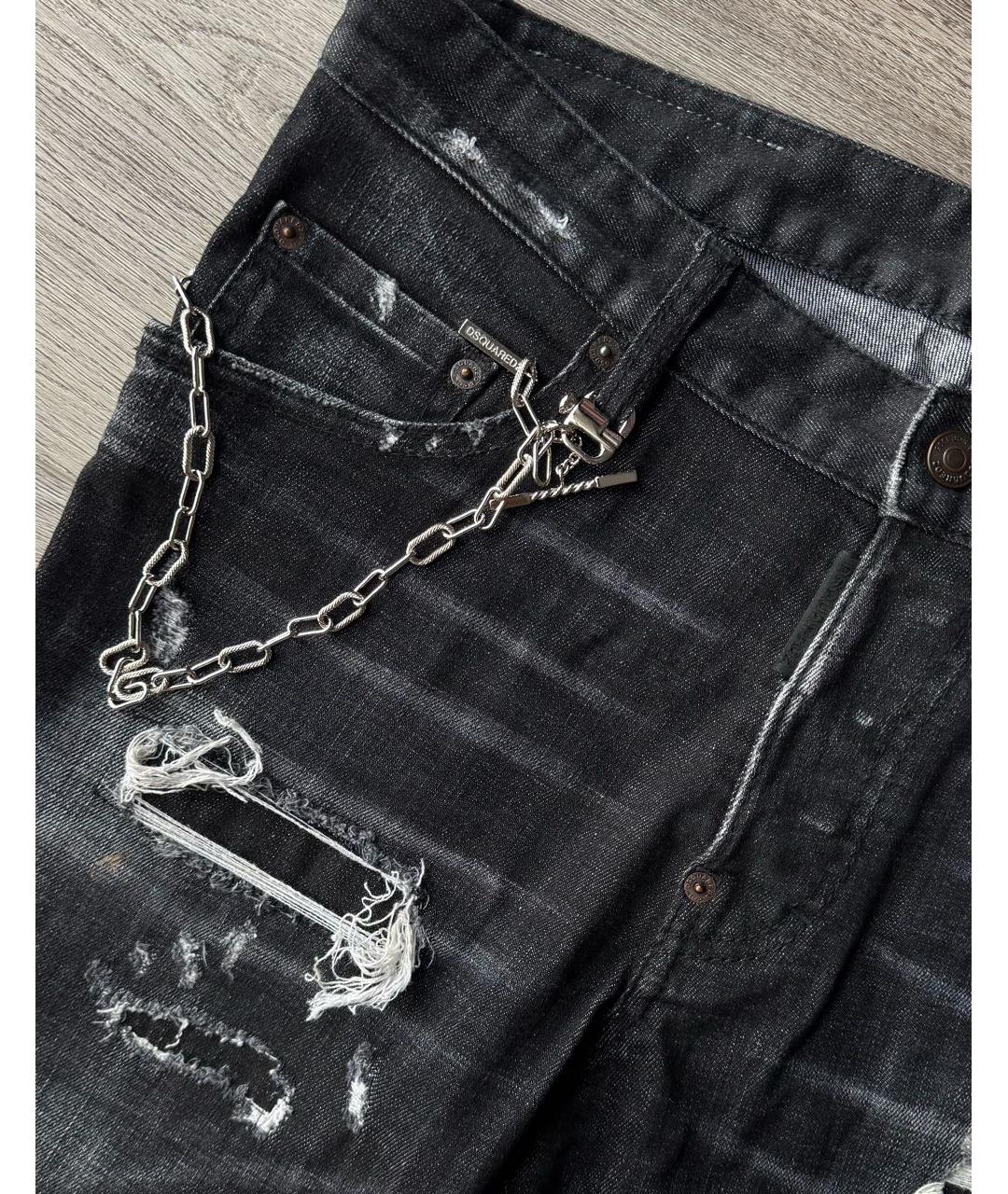 DSQUARED2 Черные хлопко-эластановые джинсы скинни, фото 2