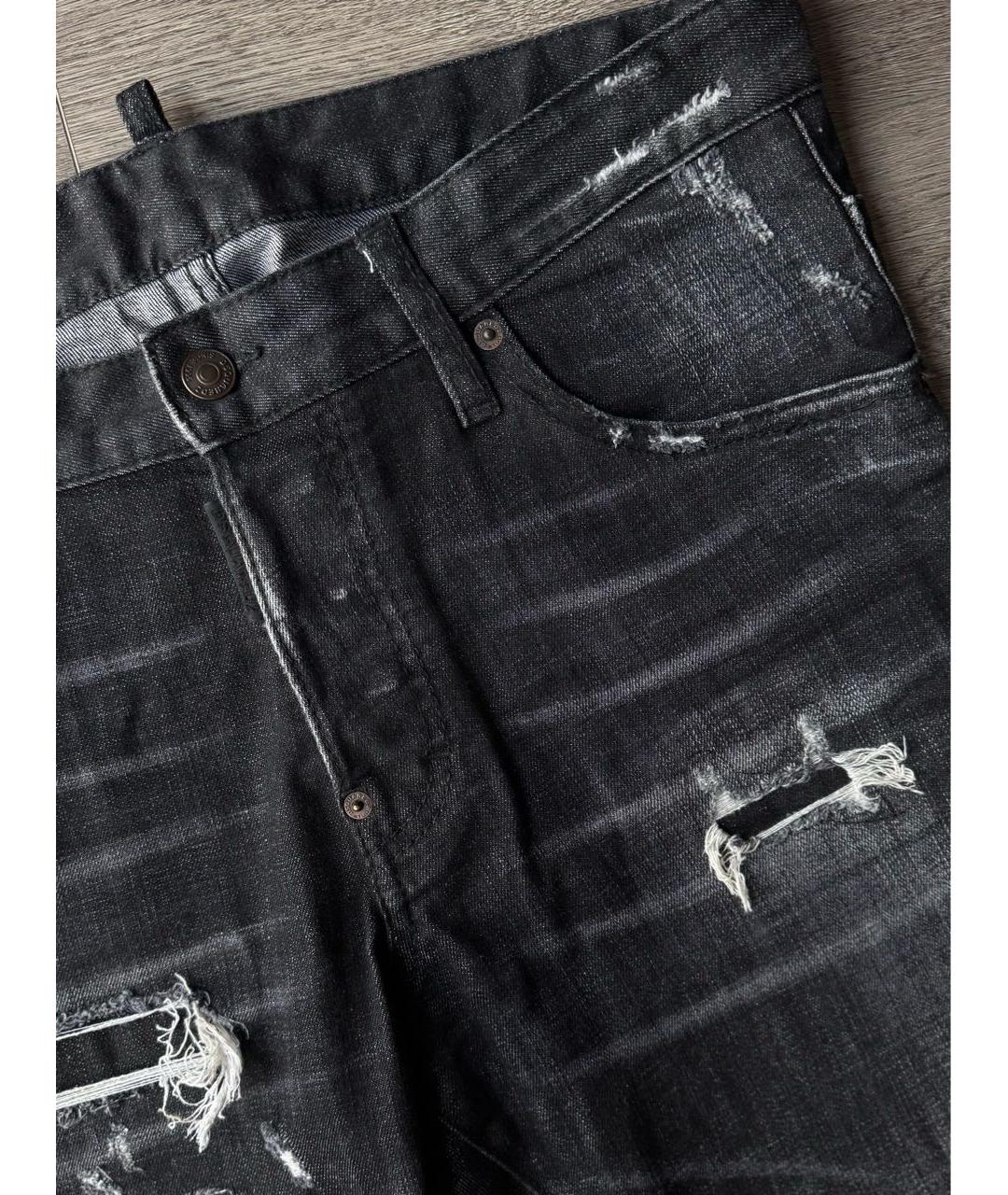 DSQUARED2 Черные хлопко-эластановые джинсы скинни, фото 3