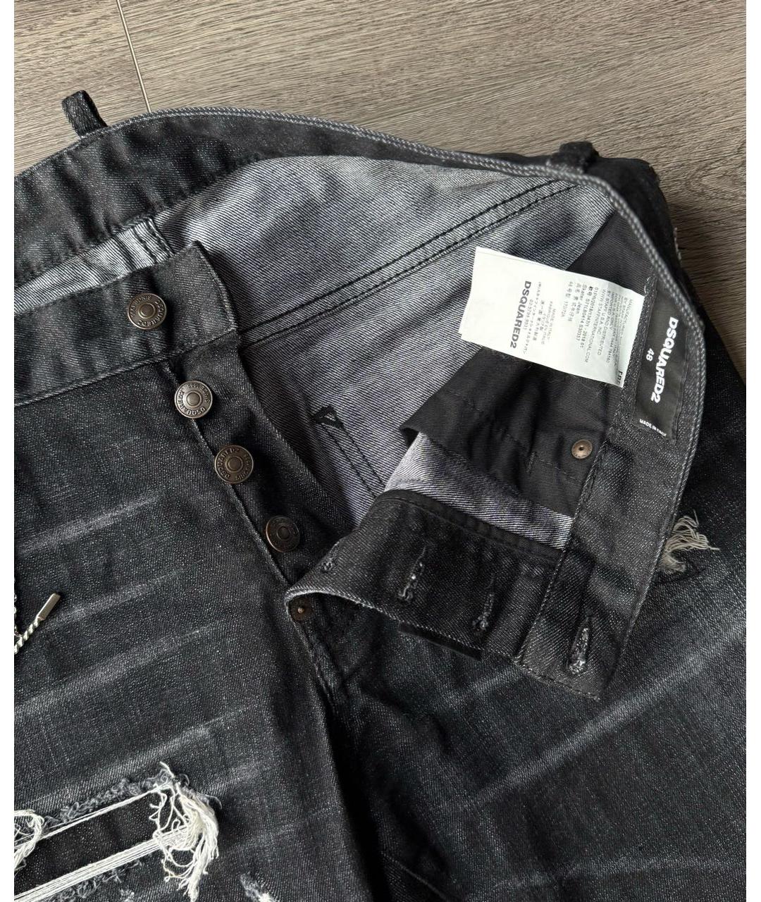 DSQUARED2 Черные хлопко-эластановые джинсы скинни, фото 5