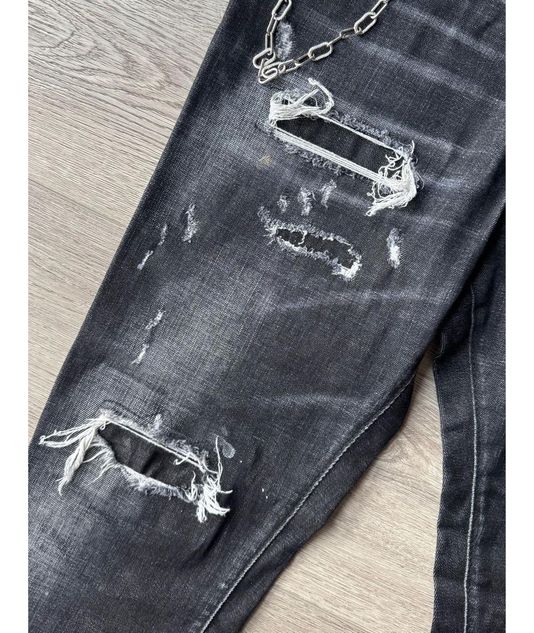 DSQUARED2 Черные хлопко-эластановые джинсы скинни, фото 4