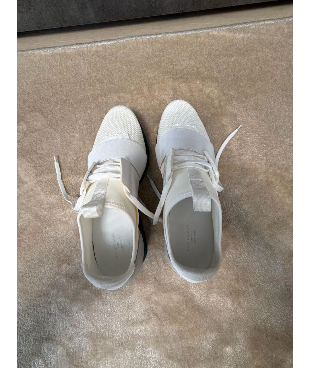 BALENCIAGA Белые текстильные кроссовки, фото 3