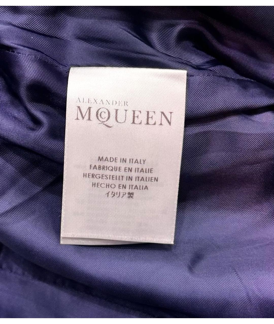 ALEXANDER MCQUEEN Темно-синяя хлопковая юбка мини, фото 5