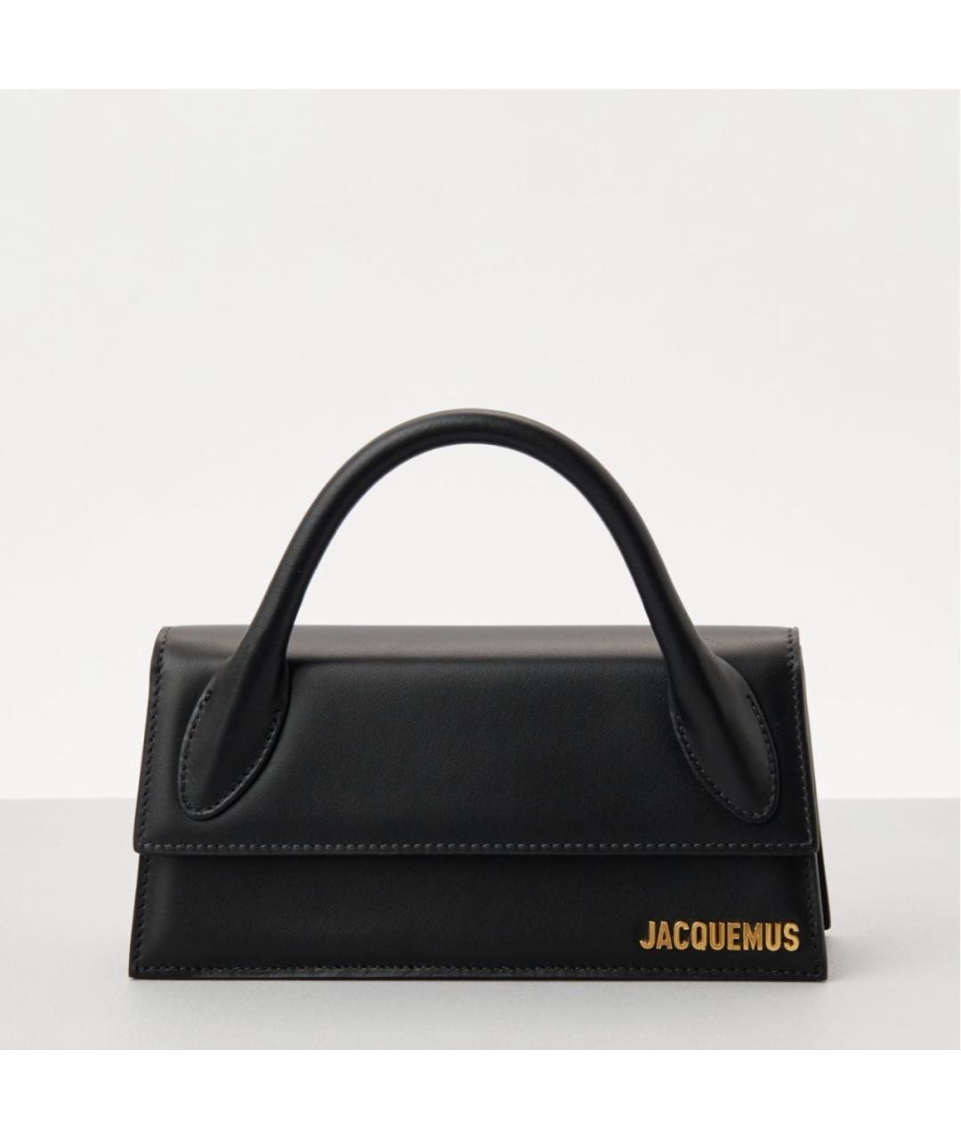 JACQUEMUS Черная кожаная сумка через плечо, фото 5