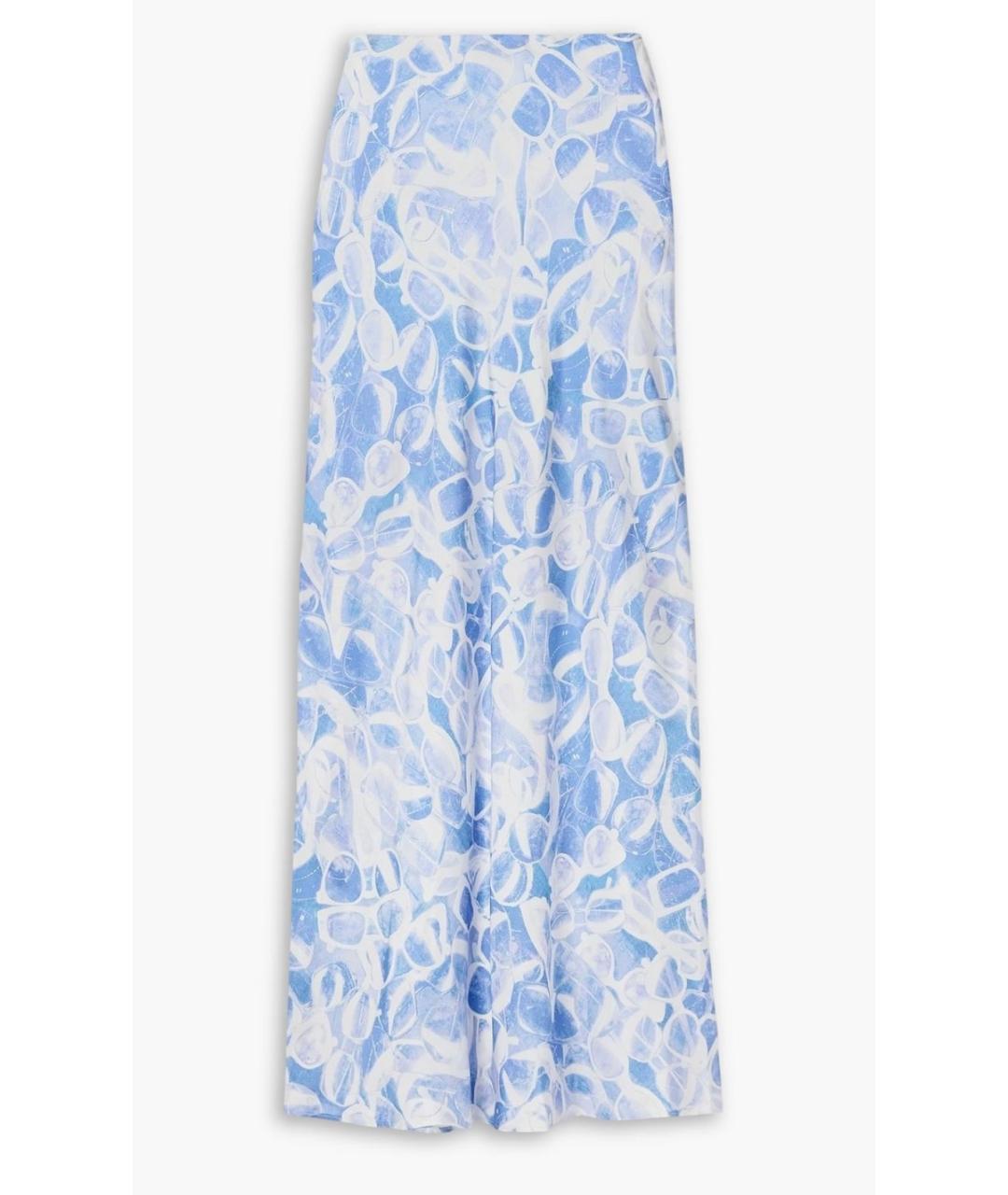 STELLA MCCARTNEY Голубая шелковая юбка макси, фото 6