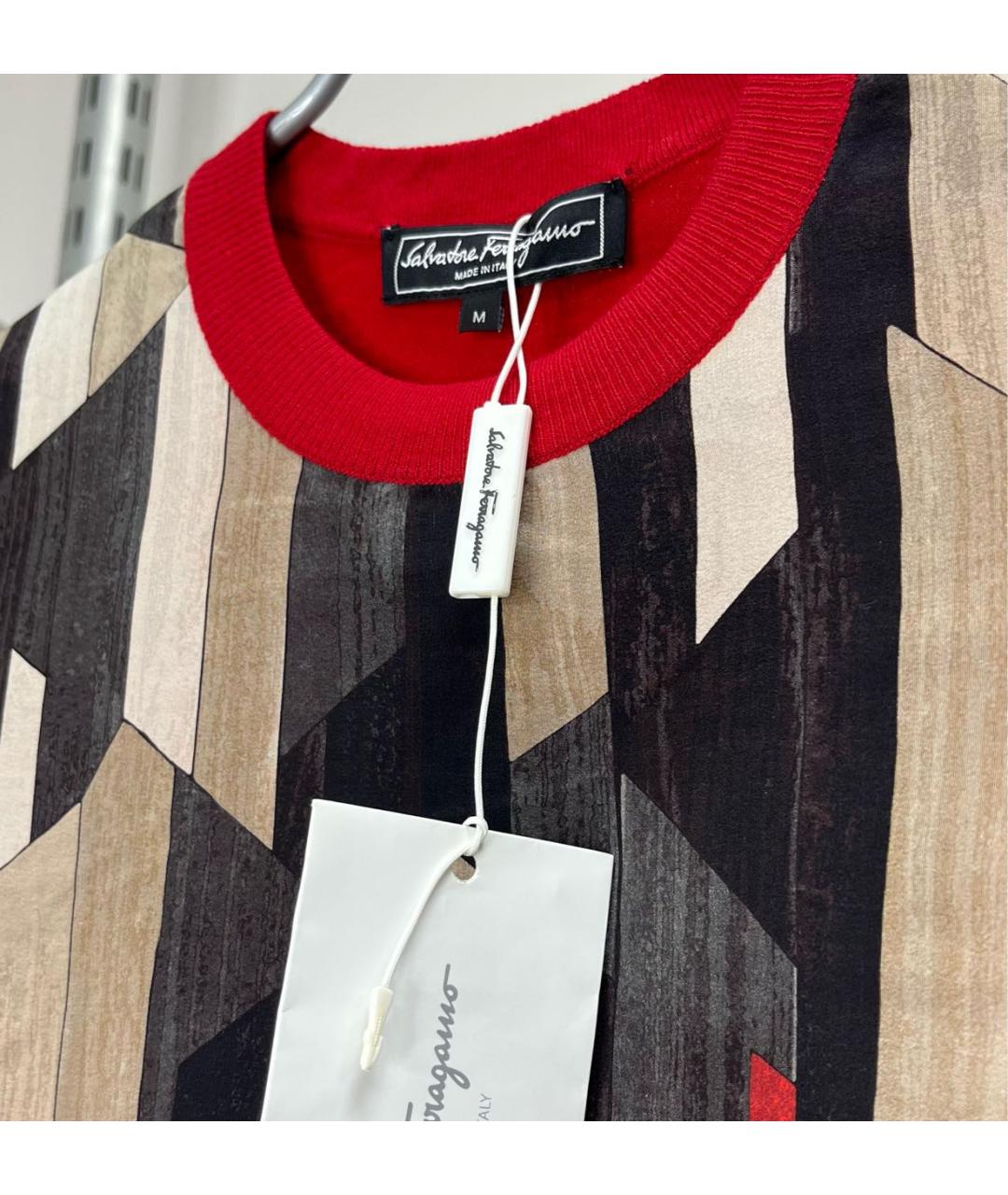 FERRAGAMO Красная шерстяная футболка, фото 3