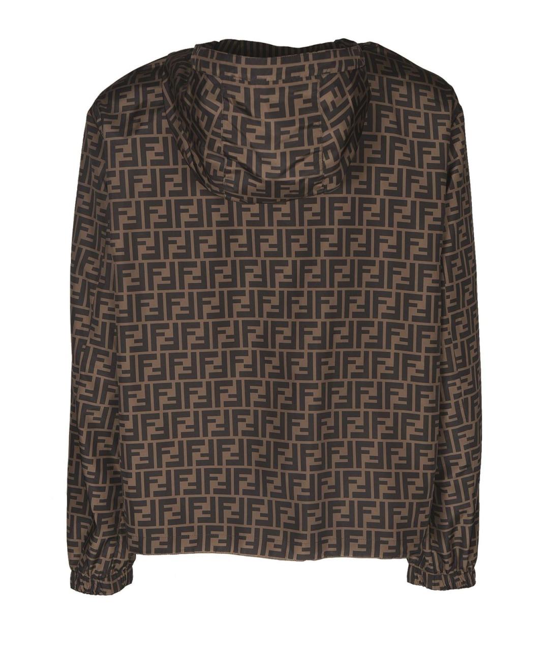 FENDI Коричневая полиэстеровая куртка, фото 2