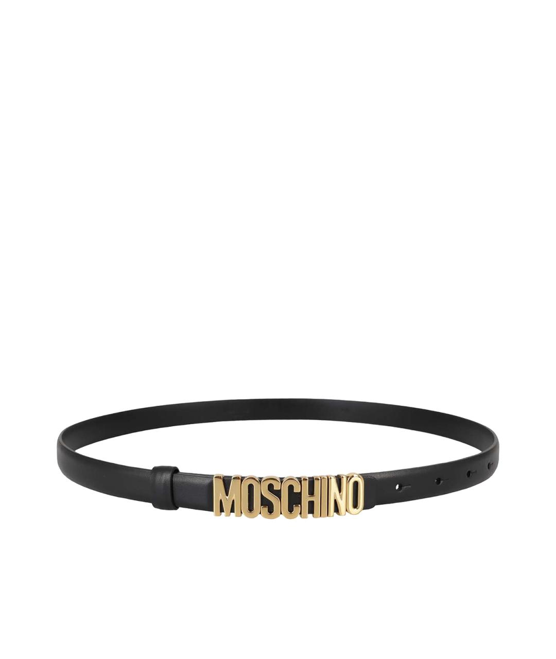 MOSCHINO Черный кожаный ремень, фото 2