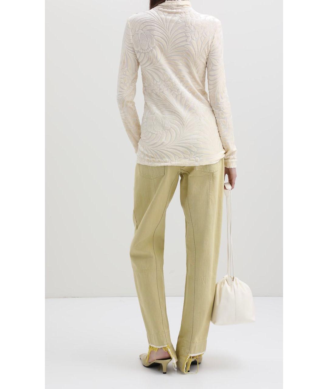 JIL SANDER Желтые хлопковые прямые джинсы, фото 5