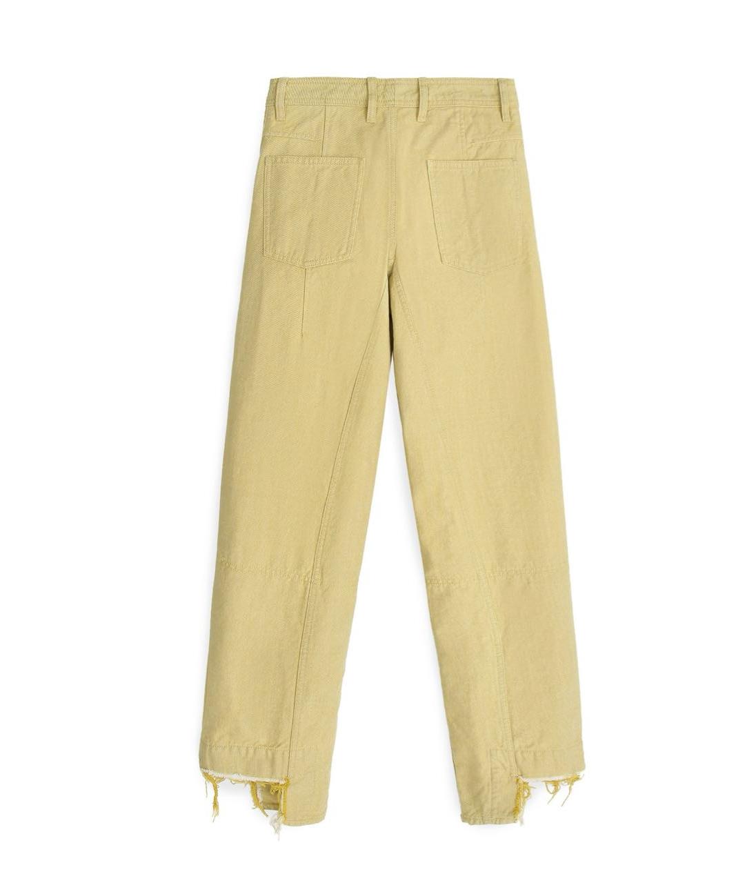 JIL SANDER Желтые хлопковые прямые джинсы, фото 2