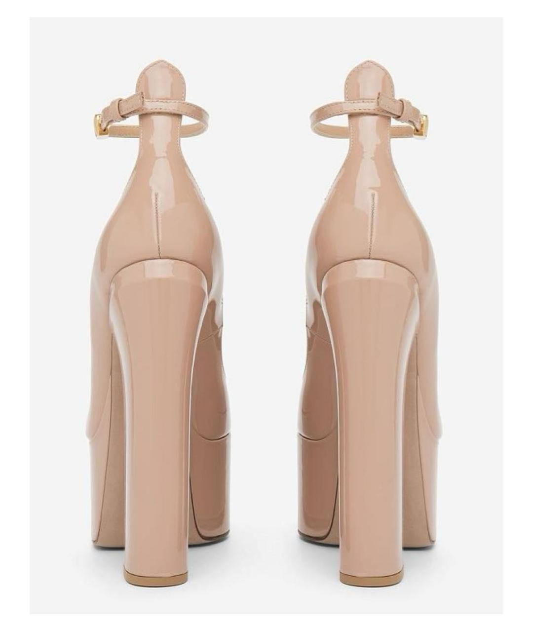 VALENTINO Бежевые туфли из лакированной кожи, фото 4