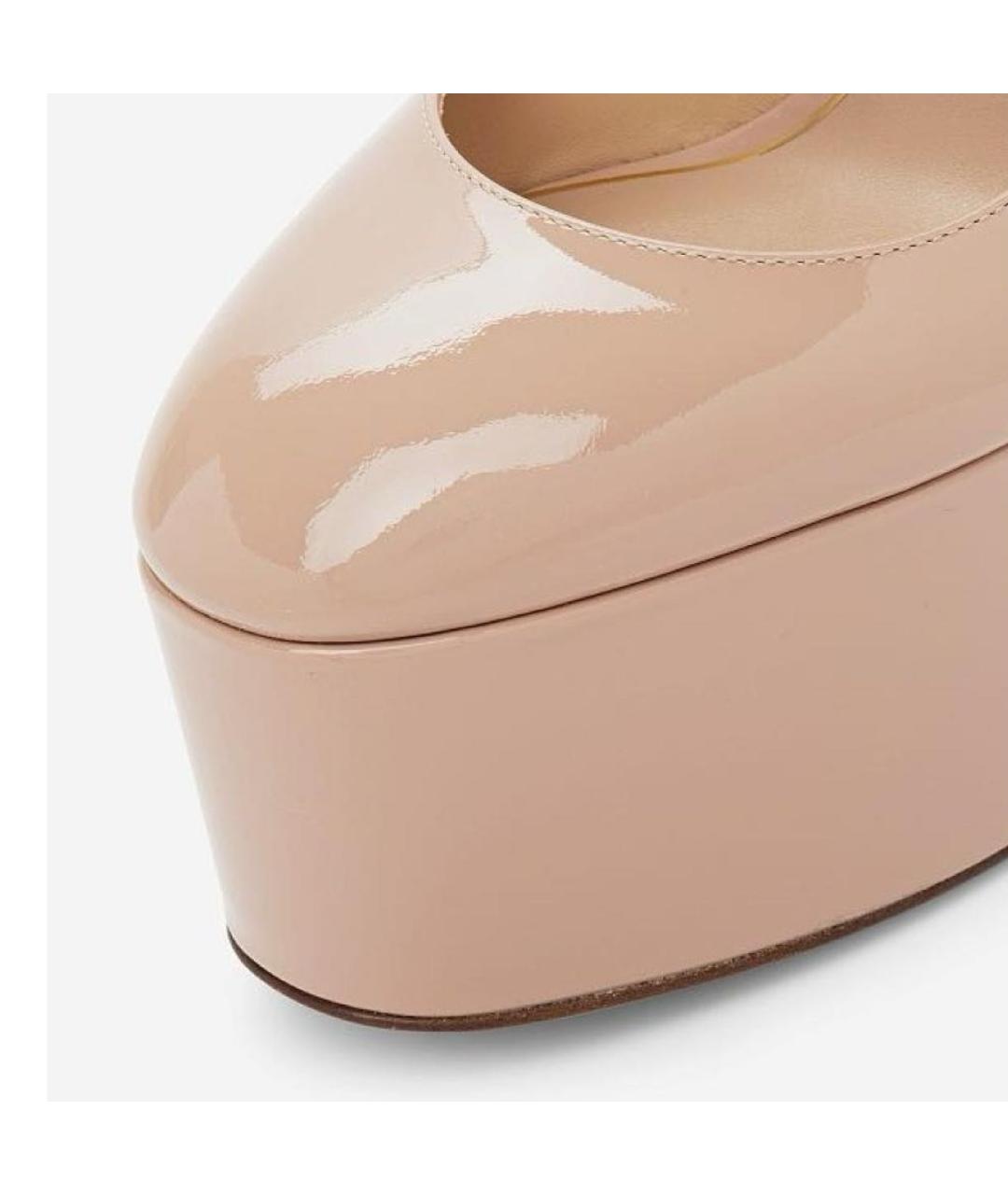VALENTINO Бежевые туфли из лакированной кожи, фото 5