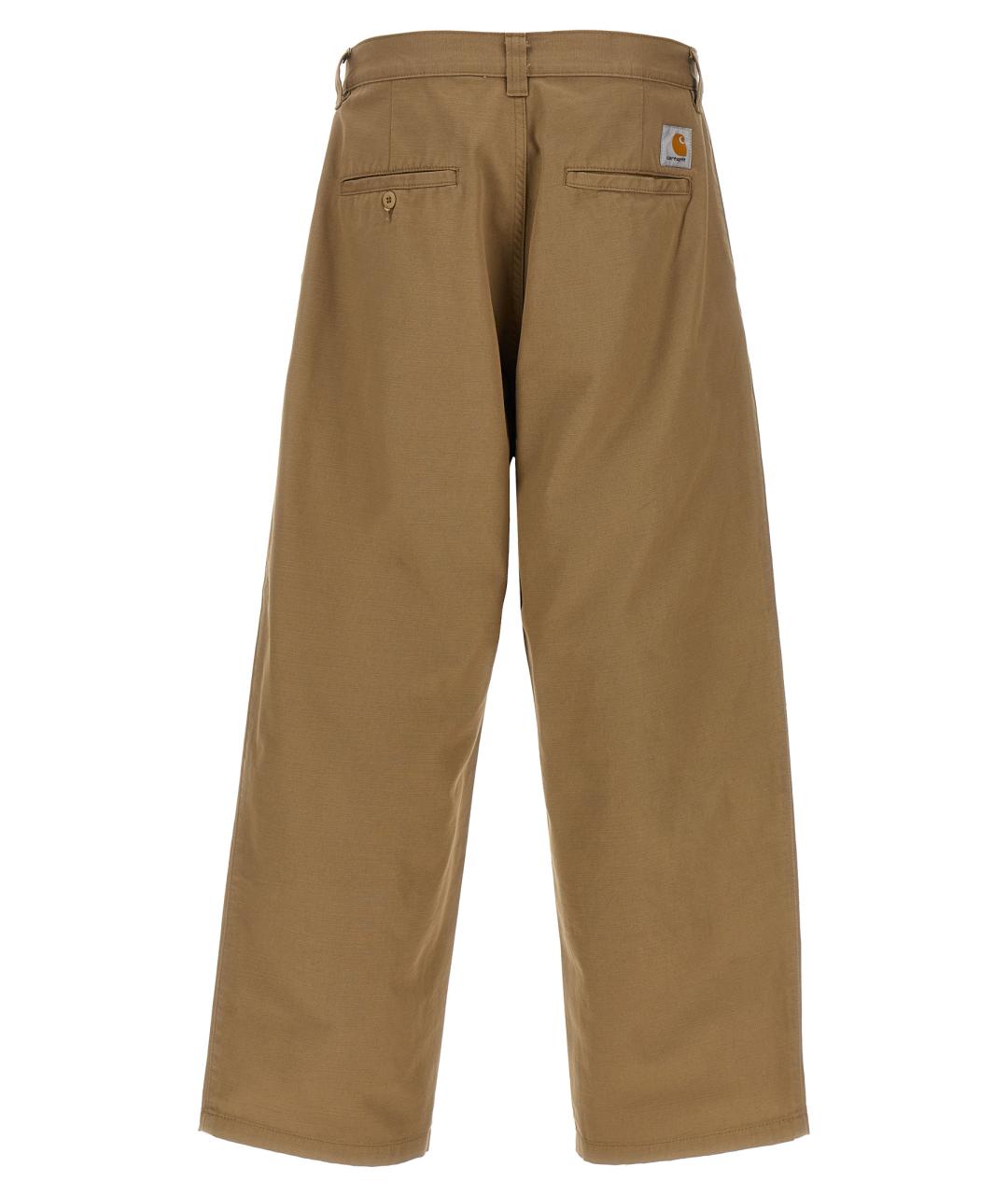 CARHARTT WIP Бежевые хлопковые повседневные брюки, фото 2