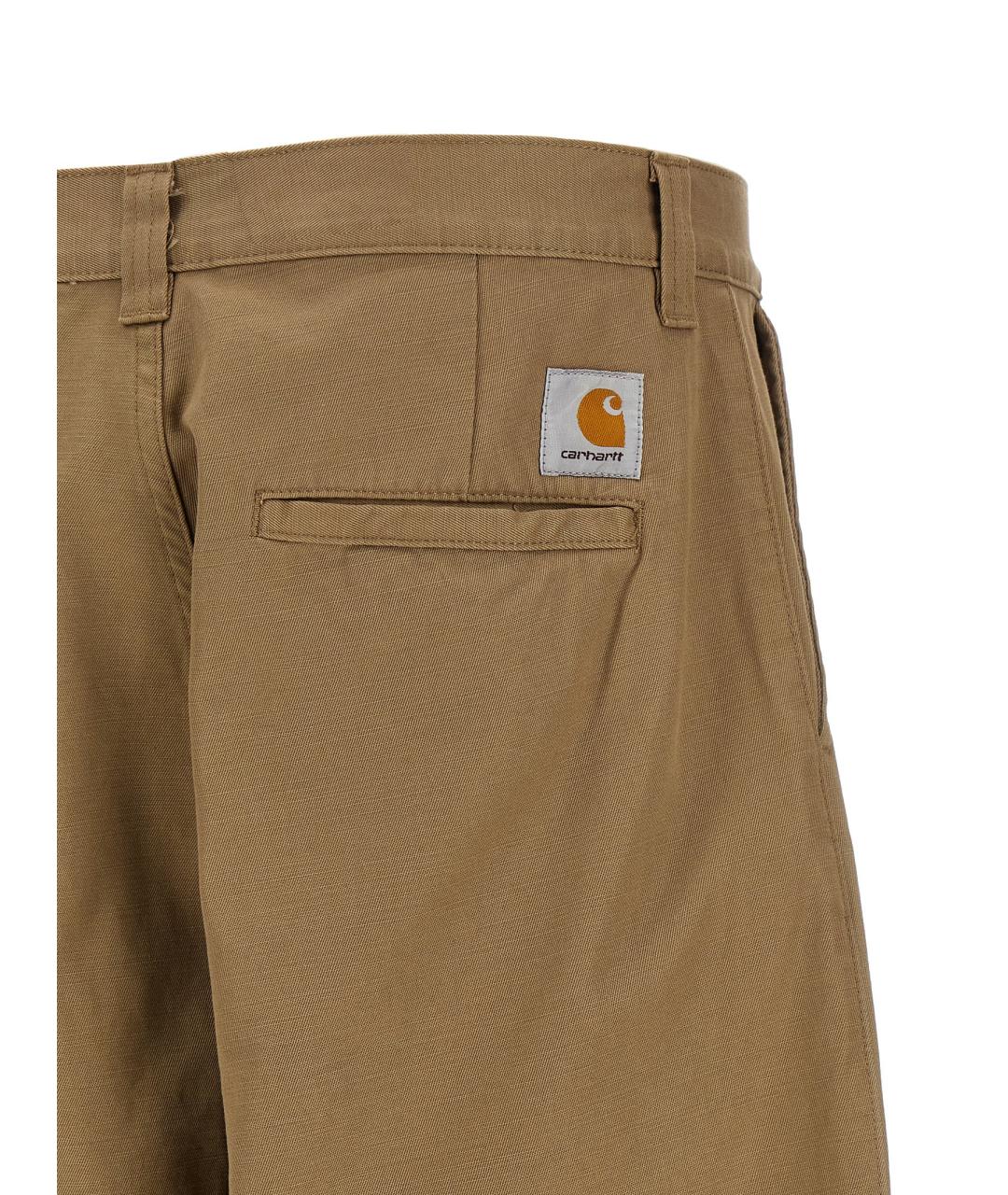 CARHARTT WIP Бежевые хлопковые повседневные брюки, фото 4