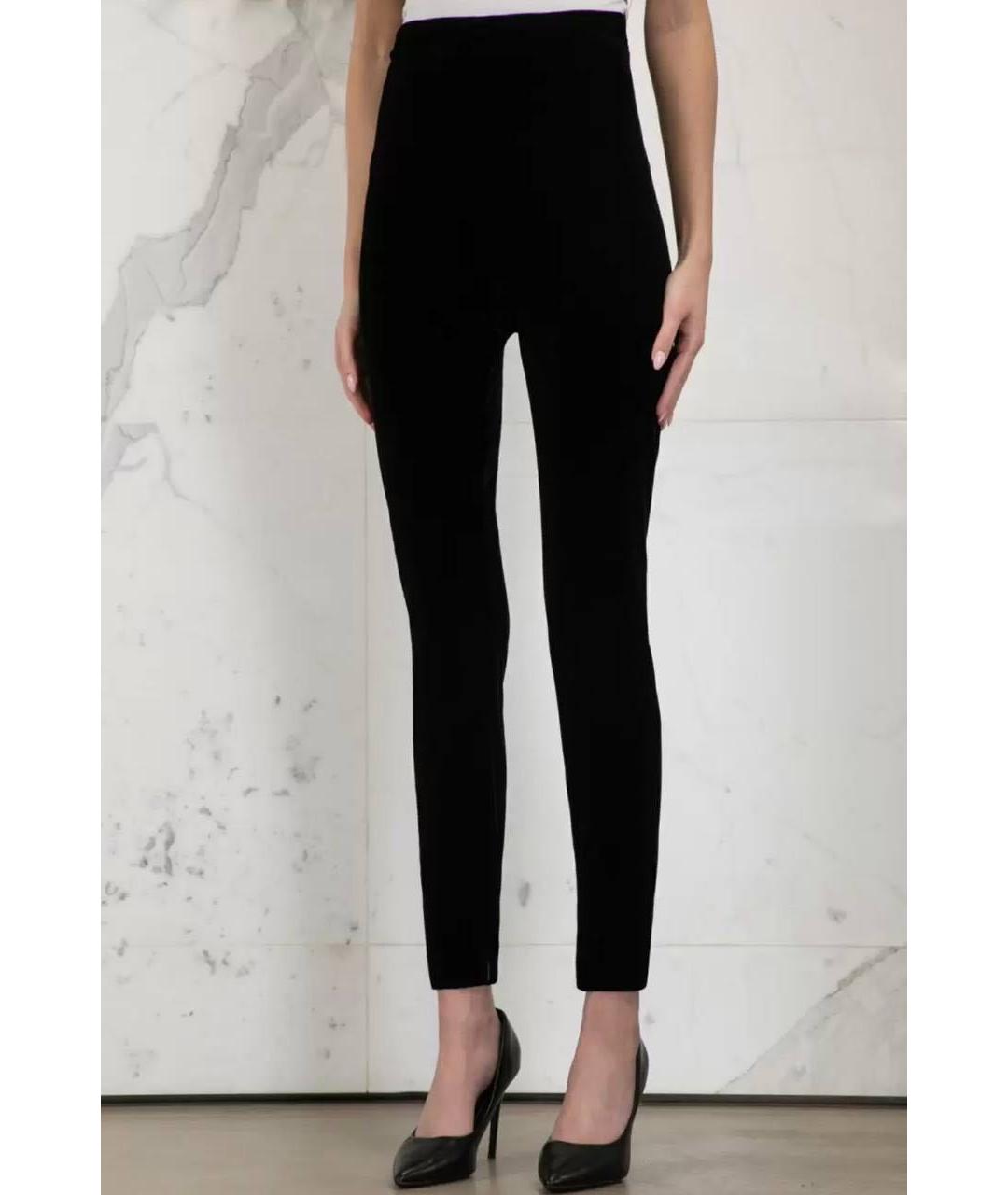 SAINT LAURENT Черные велюровые леггинсы и велосипедки, фото 5