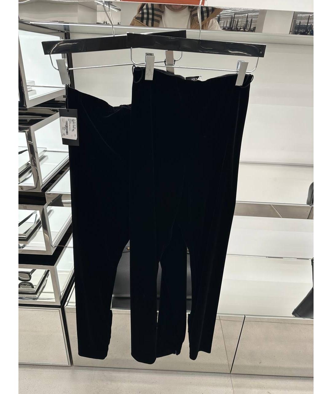 SAINT LAURENT Черные велюровые леггинсы и велосипедки, фото 6