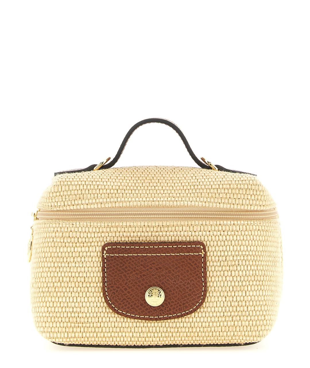 LONGCHAMP Бежевая плетеная сумка через плечо, фото 1