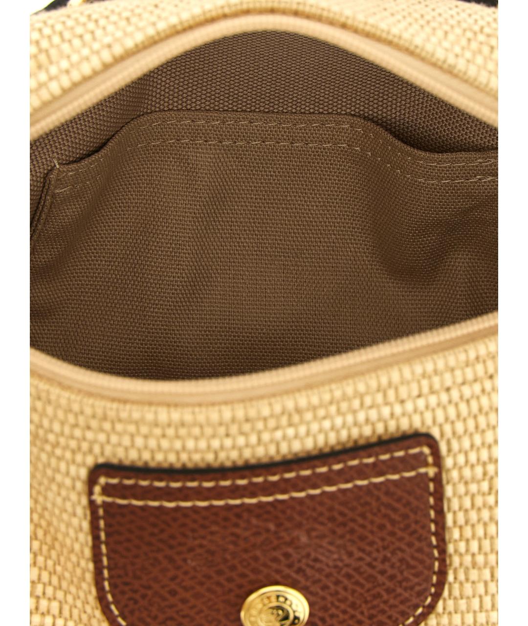 LONGCHAMP Бежевая плетеная сумка через плечо, фото 4