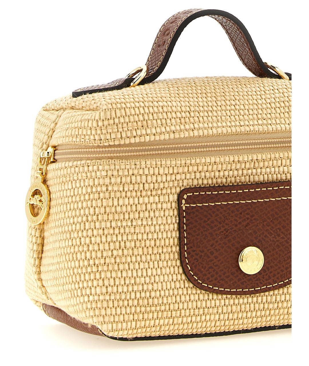LONGCHAMP Бежевая плетеная сумка через плечо, фото 3