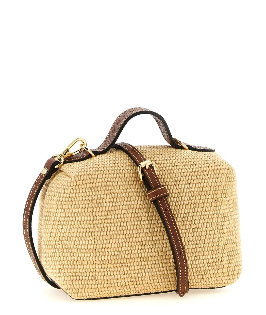 LONGCHAMP Бежевая плетеная сумка через плечо, фото 2