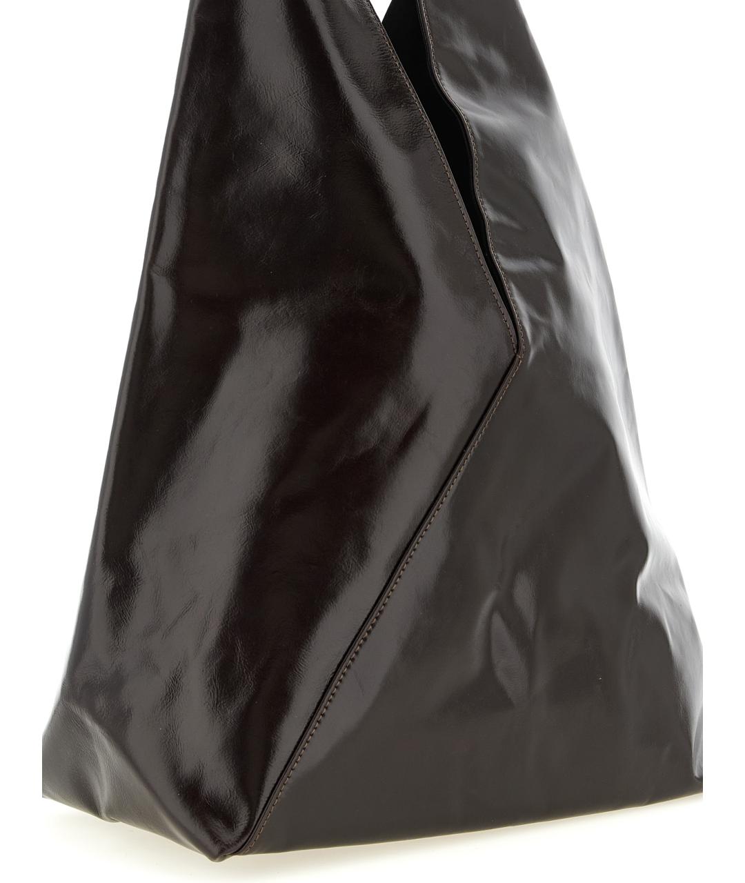MM6 MAISON MARGIELA Коричневая кожаная сумка тоут, фото 3
