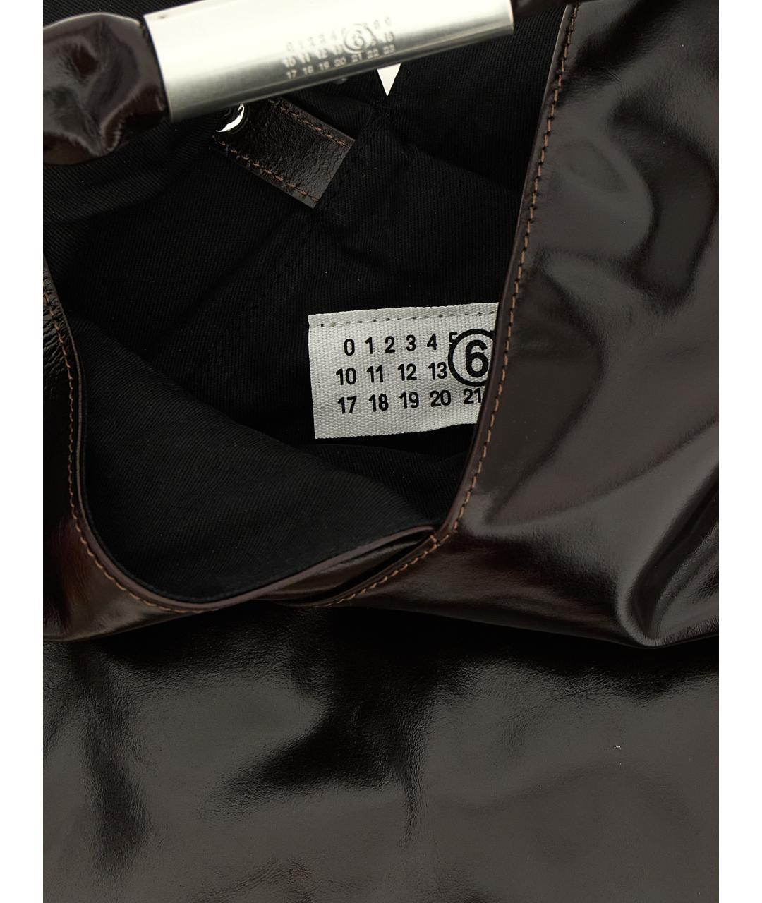 MM6 MAISON MARGIELA Коричневая кожаная сумка тоут, фото 4