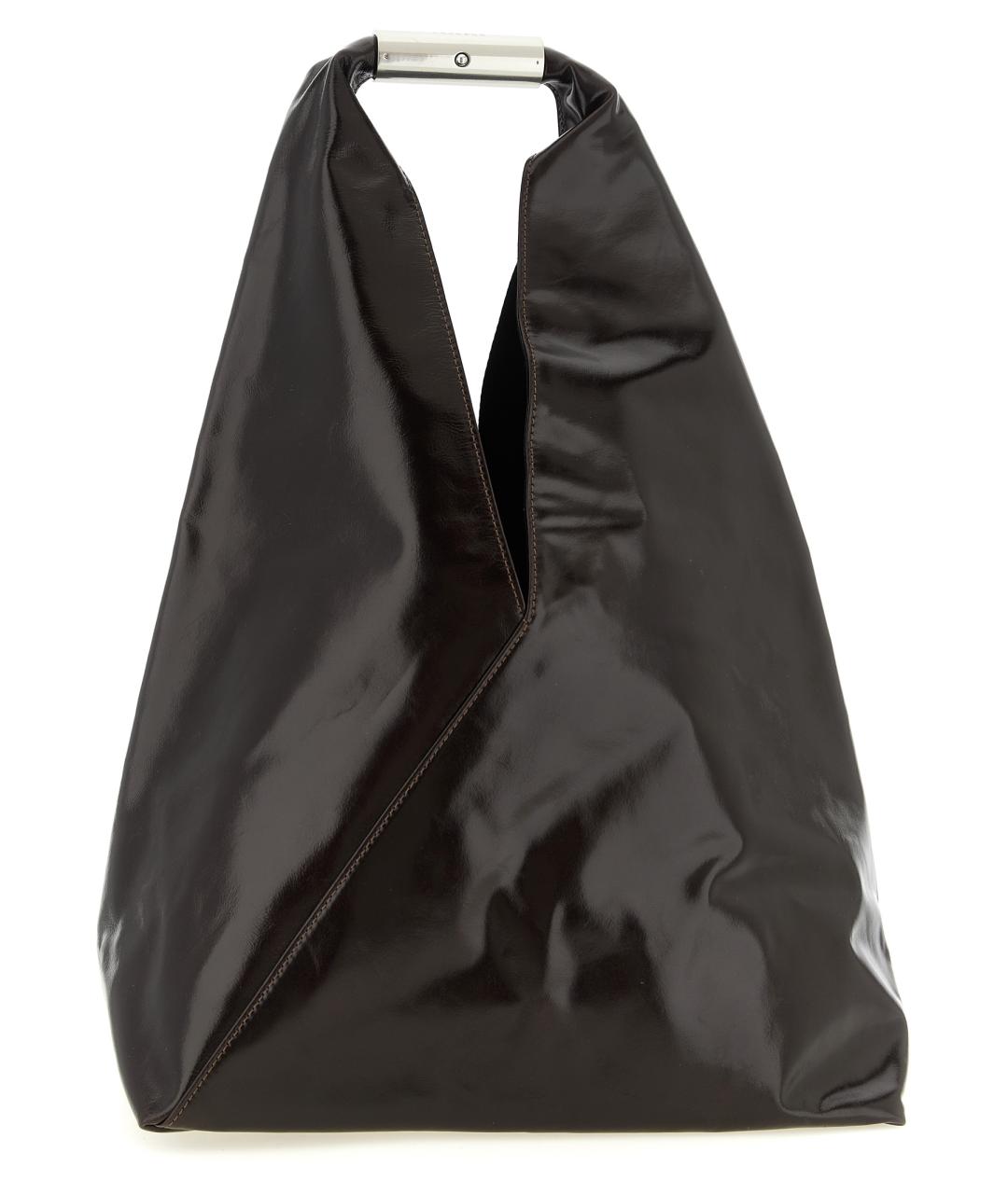 MM6 MAISON MARGIELA Коричневая кожаная сумка тоут, фото 1