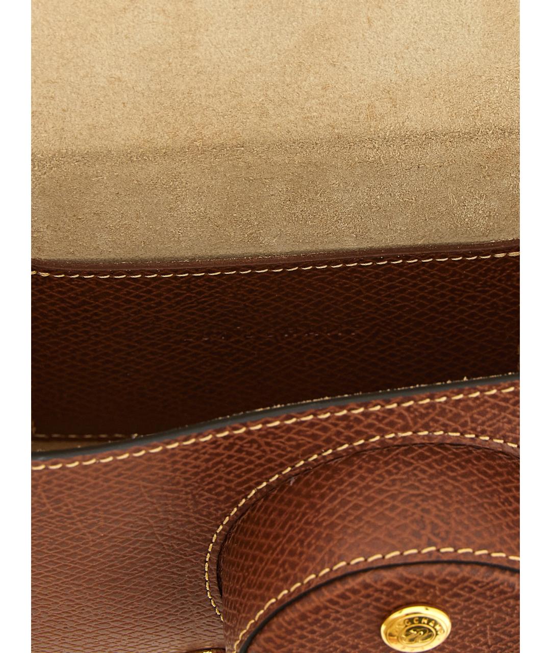LONGCHAMP Коричневая кожаная сумка через плечо, фото 4