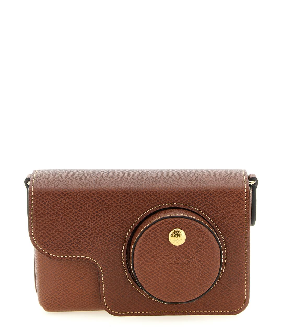 LONGCHAMP Коричневая кожаная сумка через плечо, фото 1