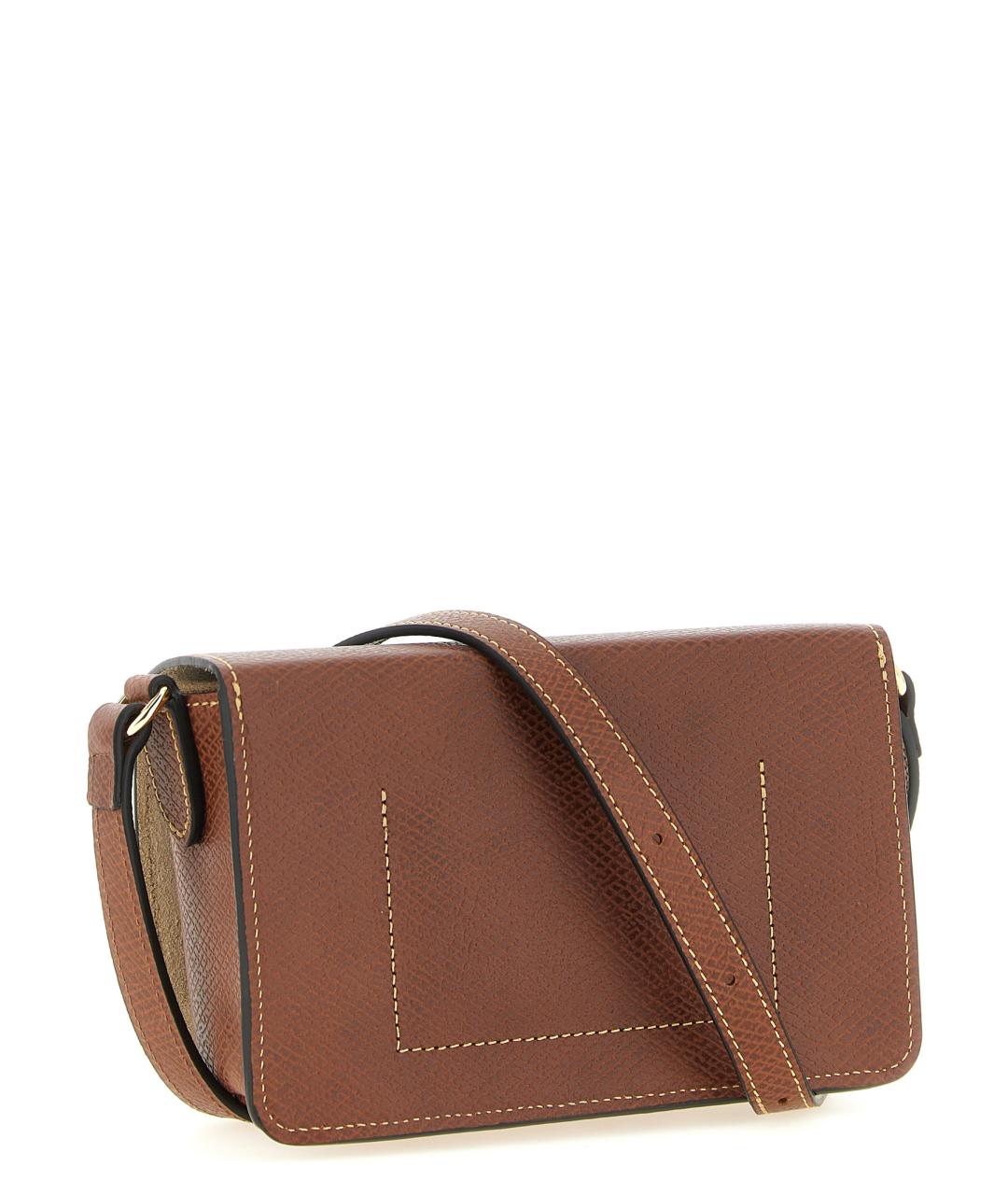 LONGCHAMP Коричневая кожаная сумка через плечо, фото 2