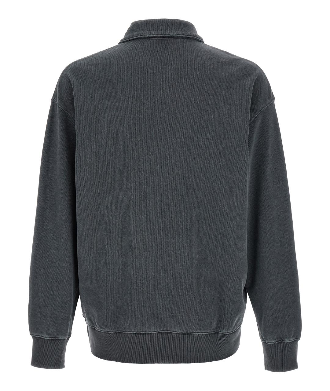 CARHARTT WIP Антрацитовое хлопковое поло с длинным рукавом, фото 2