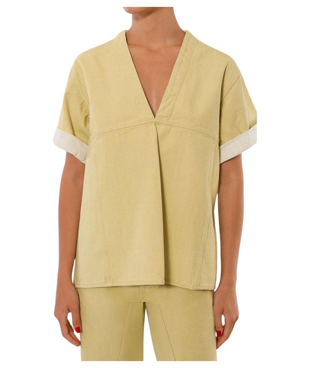 JIL SANDER Желтая хлопковая рубашка, фото 1