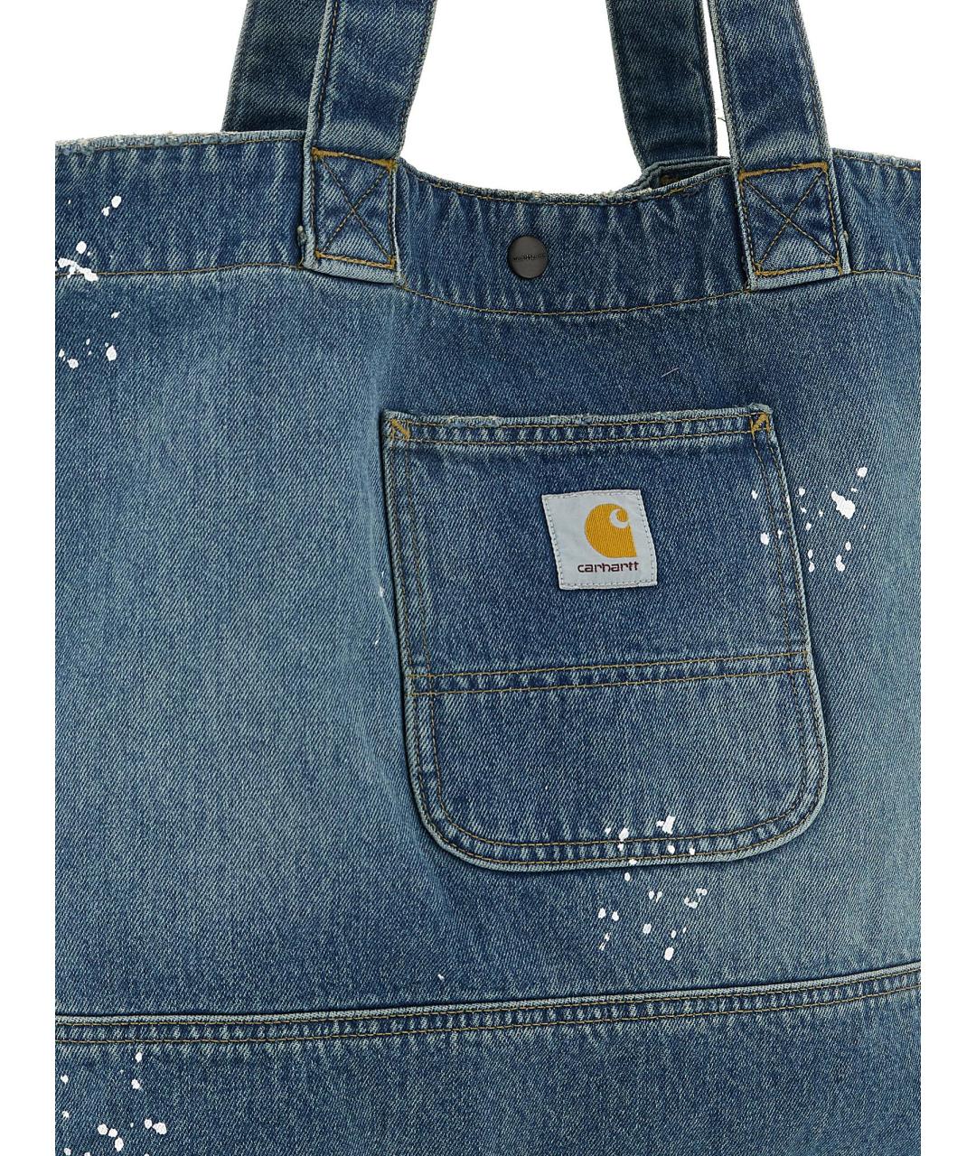 CARHARTT WIP Синяя хлопковая сумка тоут, фото 3