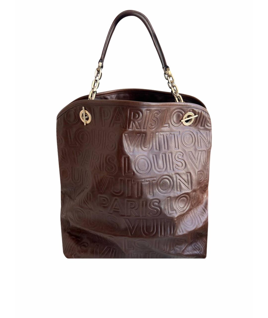 LOUIS VUITTON Коричневая кожаная сумка тоут, фото 1