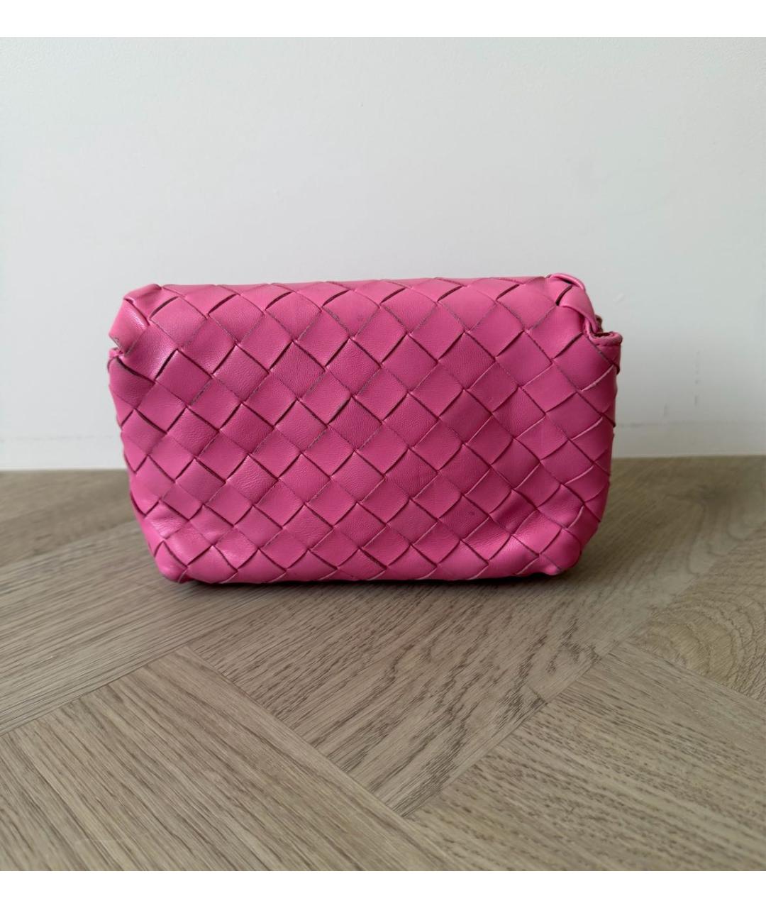 BOTTEGA VENETA Розовая кожаная сумка через плечо, фото 2