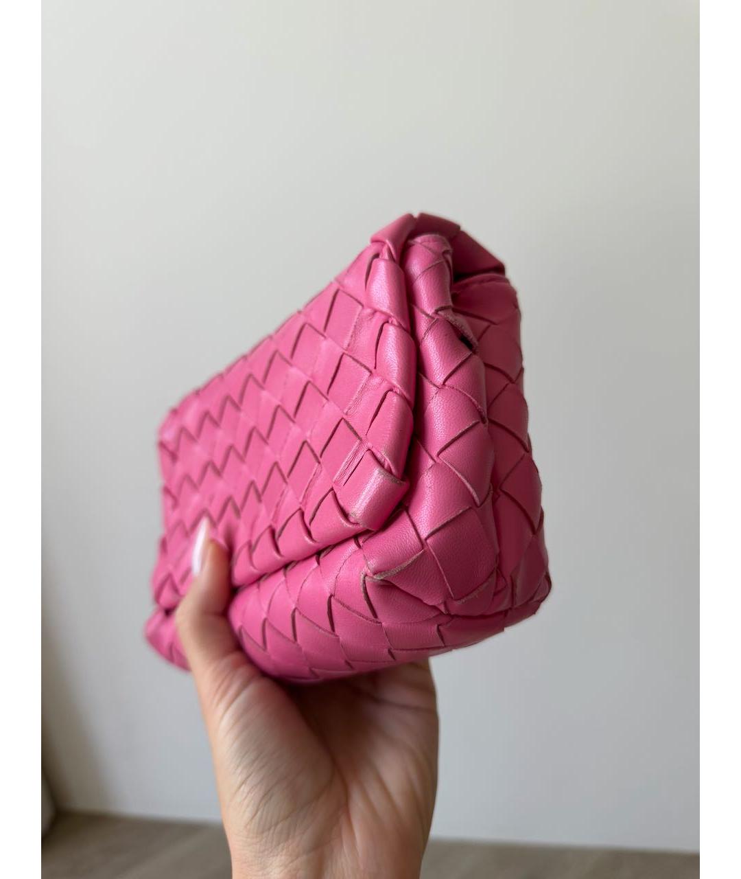 BOTTEGA VENETA Розовая кожаная сумка через плечо, фото 7