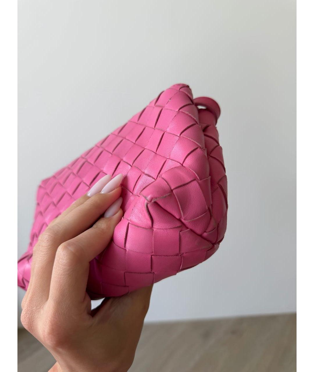 BOTTEGA VENETA Розовая кожаная сумка через плечо, фото 8