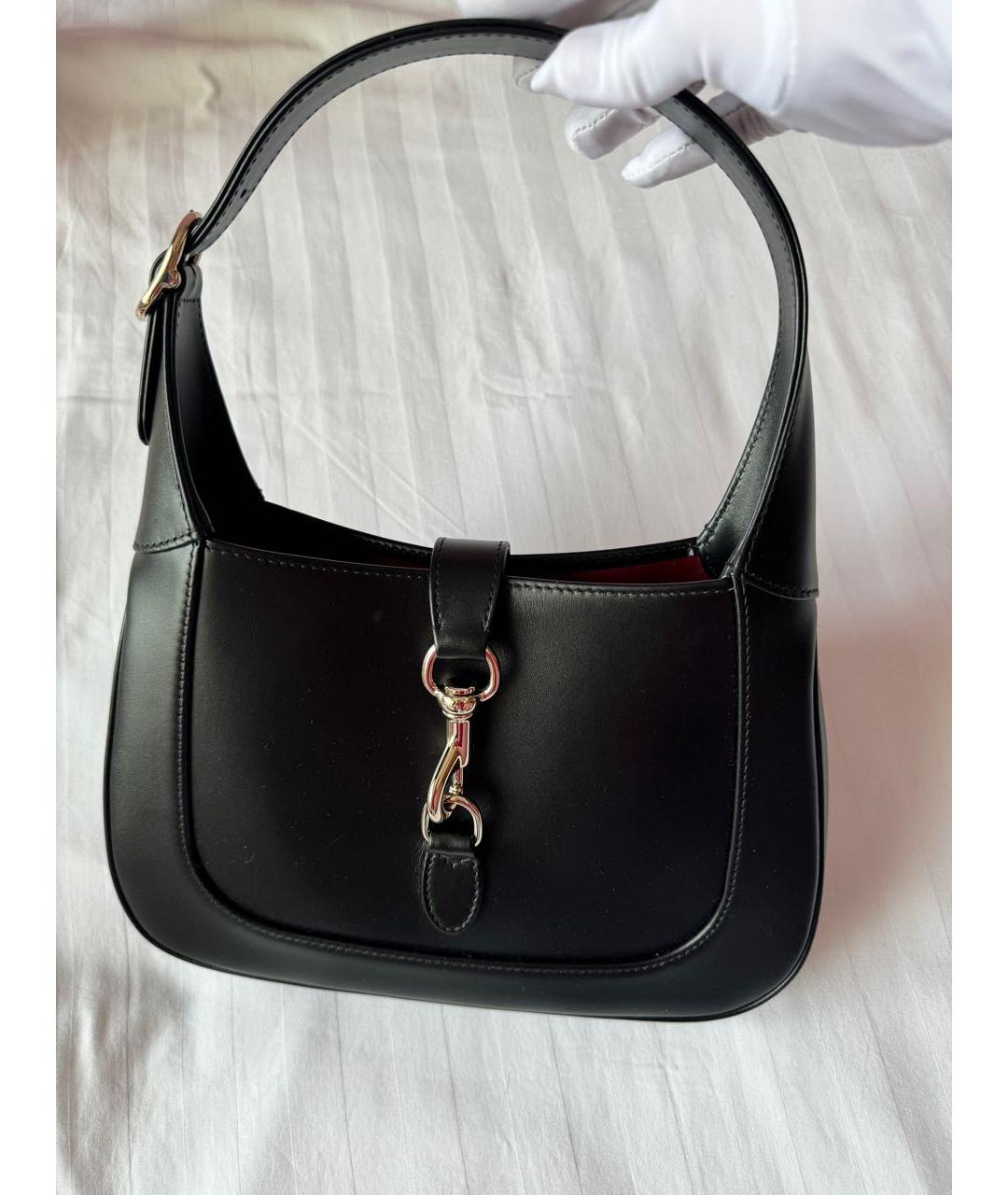 GUCCI Черная кожаная сумка с короткими ручками, фото 3