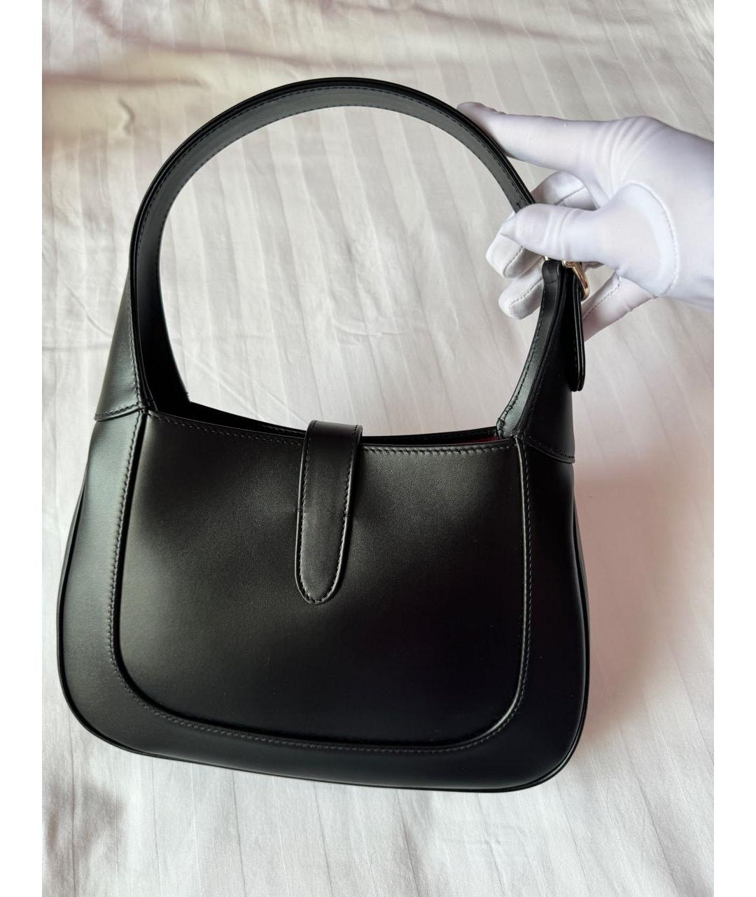 GUCCI Черная кожаная сумка с короткими ручками, фото 4