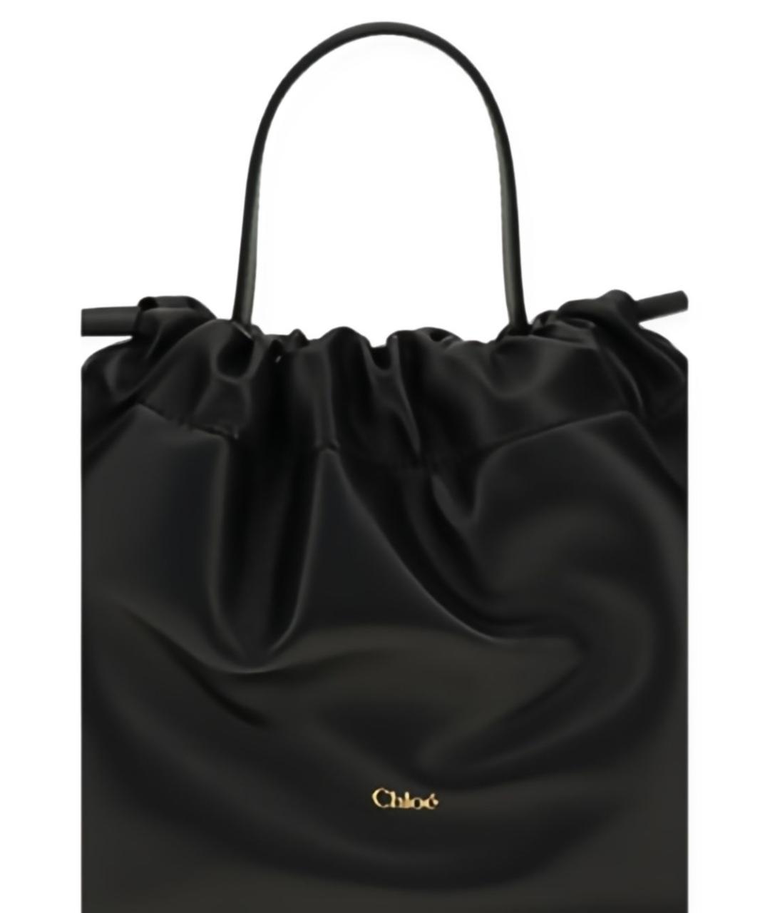 CHLOE Черная кожаная сумка с короткими ручками, фото 7