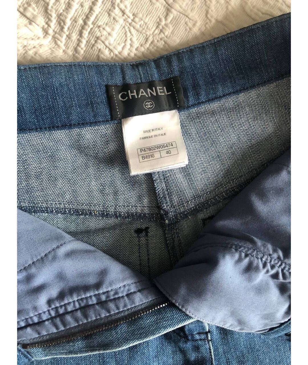 CHANEL Синие деним шорты, фото 3